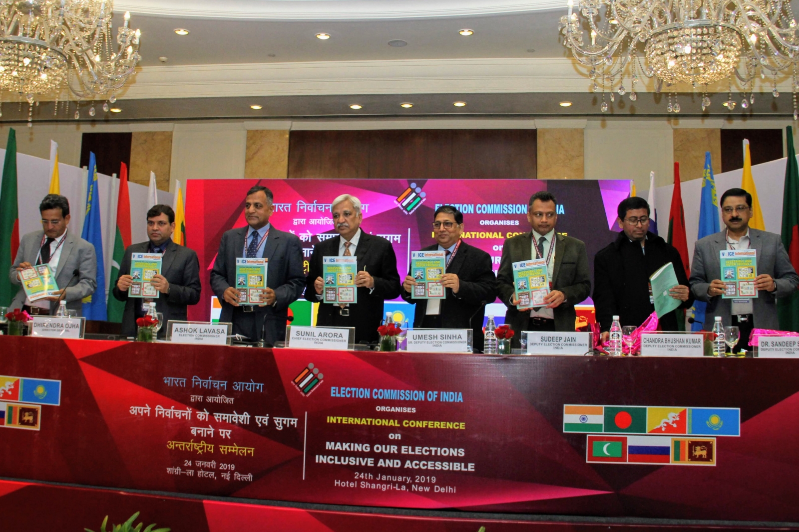 CEC Sunil Arora launches the 7th Edition of VoICE International Magazine at the International Conference on Inclusive and Accessible Elections on 24th January 2019