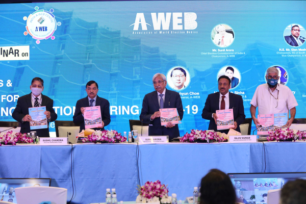Release of the first document of India A-WEB Centre “Brief Profiles of Countries, EMBs and Partner Organizations of A-WEB” by Election Commission of India