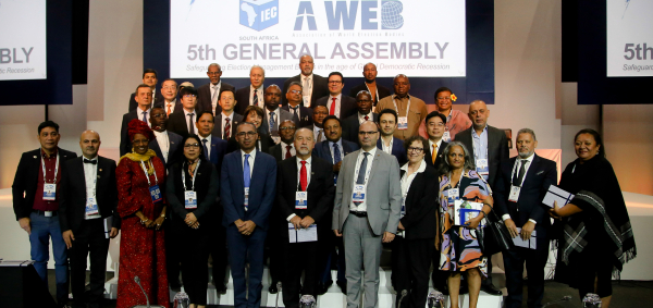 CEC Shri Rajiv Kumar delivered keynote address as Chairperson AWEB at the opening ceremony of the 5th General Assembly of AWEB on October 19, 2022 at Cape town, South Africa. On the occassion also handed over the AWEB Flag to Electoral Commission of South